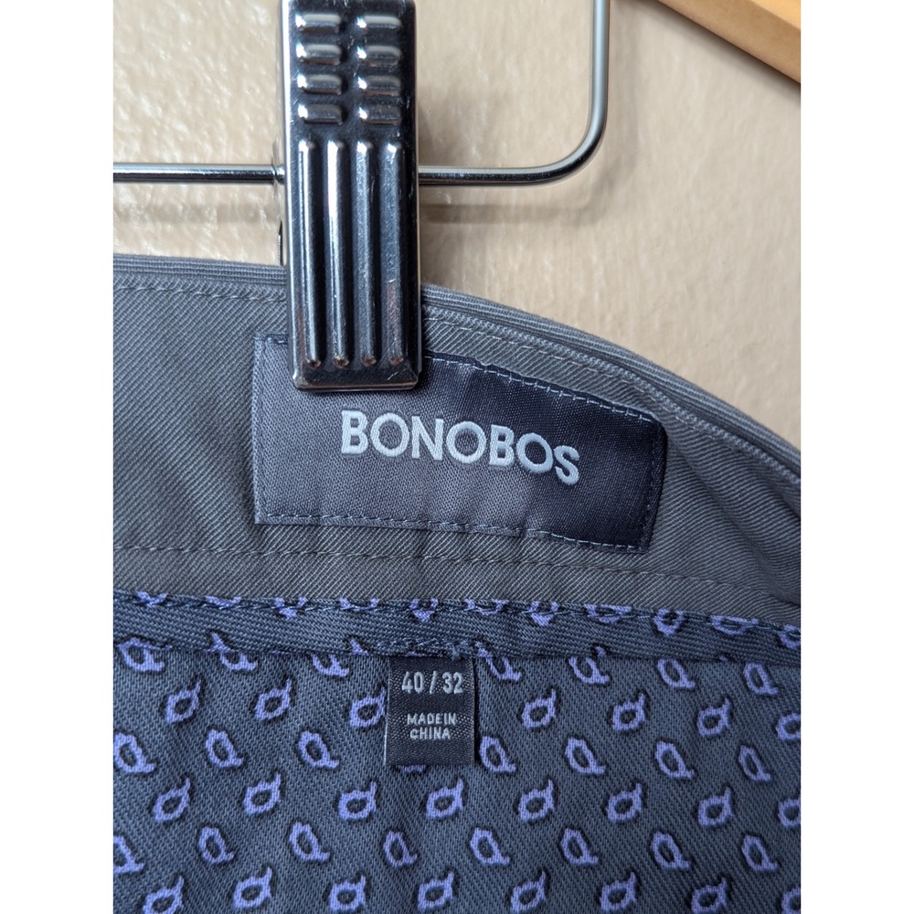 Bonobos Chino Pants‎ Mens 40x32 Grey Athletic Fit Stretch Cotton Trousers 17408 - Picture 4 of 15